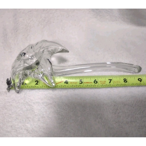 Hand blown Art‎ Glass Lily 9"L 5" W Horizontal Bud Vase - Picture 7 of 9